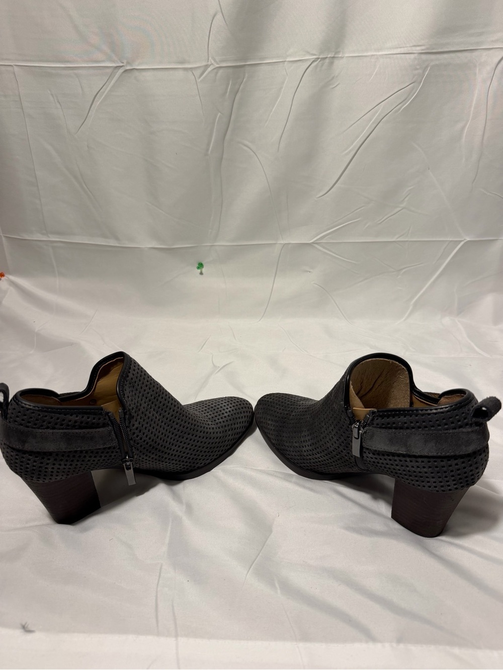 Franco Sarto Charcoal Perforated Ankle Booties - Picture 6 of 7